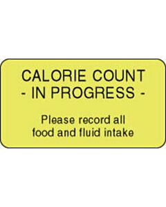 Label Paper Permanent Calorie Count -  1 5/8"x7/8" Fl. Yellow 1000 per Roll