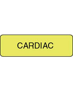 Label Paper Permanent Cardiac  1 1/4"x3/8" Fl. Yellow 1000 per Roll