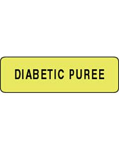 Label Paper Permanent Diabetic Puree  1 1/4"x3/8" Fl. Yellow 1000 per Roll