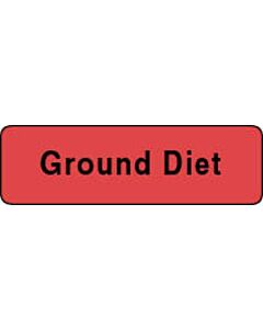 Label Paper Permanent Ground Diet  1 1/4"x3/8" Fl. Red 1000 per Roll
