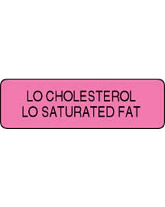 Label Paper Permanent Lo Cholesterol Lo, 1 1/4" x 3/8", Fl. Pink, 1000 per Roll