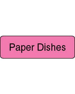 Label Paper Permanent Paper Dishes 1 1/4" x 3/8", Fl. Pink, 1000 per Roll