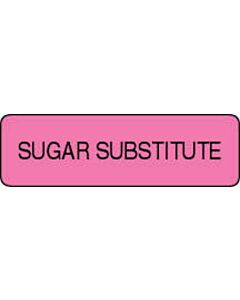 Label Paper Permanent Sugar Substitute 1 1/4" x 3/8", Fl. Pink, 1000 per Roll