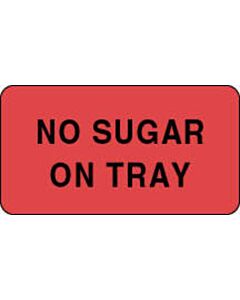Label Paper Permanent No Sugar On Tray 1 5/8" x 7/8", Fl. Red, 1000 per Roll