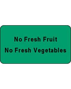 Label Paper Permanent No Fresh Fruit, 1 5/8" x 7/8", Dark Green, 1000 per Roll
