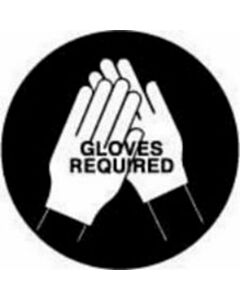 Label Paper Permanent Gloves Required Black 250 per Roll
