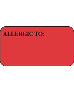 Label Paper Permanent Allergic To:  1 5/8"x7/8" Fl. Red 1000 per Roll