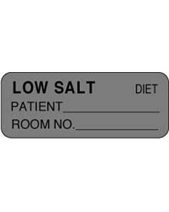 Label Paper Permanent Low Salt Diet 2 1/4" x 7/8", Gray, 1000 per Roll