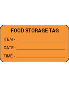 Label Paper Permanent Food Storage Tag  3"x1 5/8" Fl. Orange 1000 per Roll