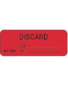 Communication Label (Paper, Permanent) Discard Date 2 1/4" x 7/8" Fluorescent Red - 1000 per Roll
