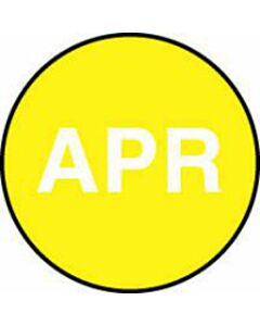 Label Paper Permanent Apr  Yellow 1000 per Roll