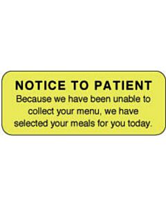 Label Paper Permanent Notice To Patient 2 1/4" x 7/8", Fl. Yellow, 1000 per Roll