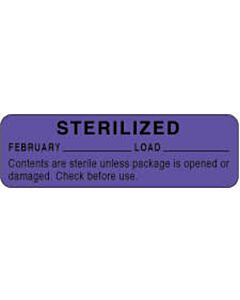 Label Paper Permanent Sterilized February 2 7/8" x 7/8", Purple, 1000 per Roll