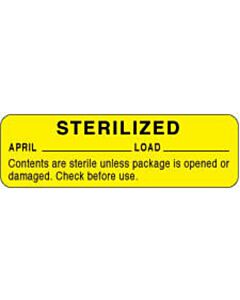Label Paper Permanent Sterilized April 2 7/8" x 7/8", Yellow, 1000 per Roll