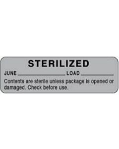 Label Paper Permanent Sterilized June 2 7/8" x 7/8", Gray, 1000 per Roll