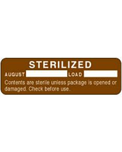 Label Paper Permanent Sterilized August [ 2 7/8" x 7/8", Brown, 1000 per Roll