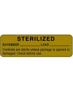 Label Paper Permanent Sterilized November, 2 7/8" x 7/8", Gold, 1000 per Roll