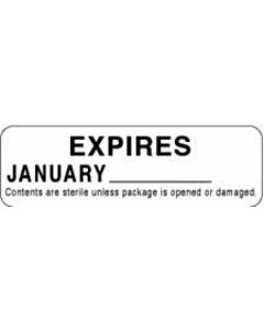 Label Paper Permanent Expires January  2 7/8"x7/8" White 1000 per Roll
