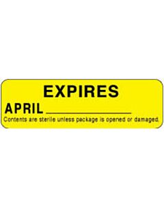 Label Paper Permanent Expires April  2 7/8"x7/8" Yellow 1000 per Roll