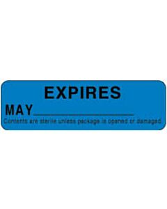 Label Paper Permanent Expires May  2 7/8"x7/8" Dark Blue 1000 per Roll