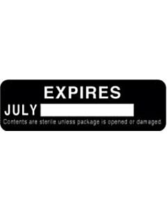 Label Paper Permanent Expires July [  2 7/8"x7/8" Black 1000 per Roll