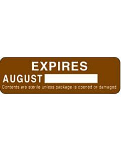 Label Paper Permanent Expires August [  2 7/8"x7/8" Brown 1000 per Roll