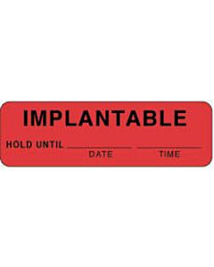 Label Paper Removable Implantable Hold 2 7/8" x 7/8", Fl. Red, 1000 per Roll