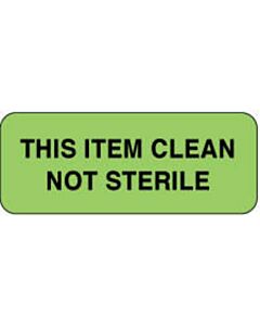 Label Paper Removable This Item Clean 2 1/4" x 7/8", Fl. Green, 1000 per Roll