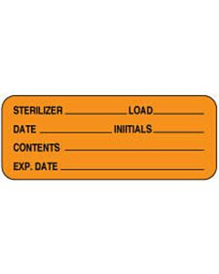 Label Paper Permanent Sterilizer ___ 2 1/4" x 7/8", Orange, 1000 per Roll