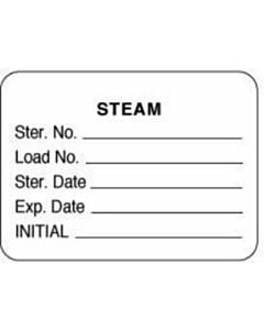 Label Paper Removable Steam Ster. No. 1 7/8" x 1", 3/8", White, 1000 per Roll