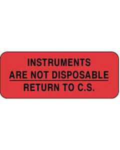 Label Paper Removable Instruments Are Not 2 1/4" x 7/8", Fl. Red, 1000 per Roll
