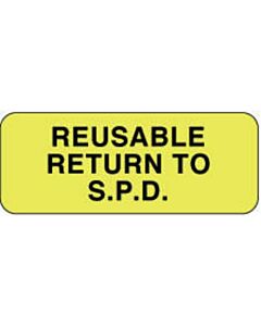 Label Paper Permanent Reusable Return To 2 1/4" x 7/8", Fl. Yellow, 1000 per Roll