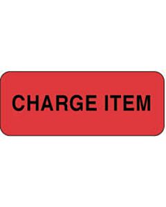 Label Paper Removable Charge Item 2 1/4" x 7/8", Fl. Red, 1000 per Roll