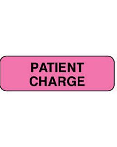 Label Paper Removable Patient Charge 1 1/4" x 3/8", Fl. Pink, 1000 per Roll