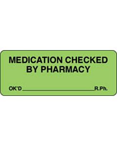 Label Paper Permanent Medication Checked 2 1/4" x 7/8", Fl. Green, 1000 per Roll