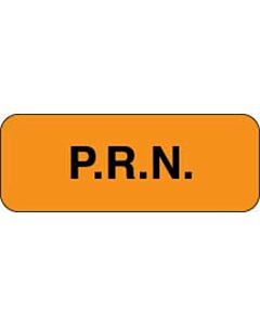 Communication Label (Paper, Permanent) P.R.N. 2" x 3/4" Fluorescent Orange - 1000 per Roll