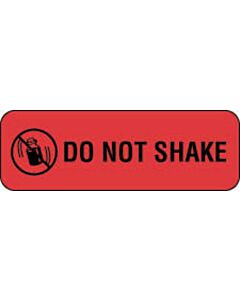 Communication Label (Paper, Permanent) Do Not Shake 1 1/2" x 1/2" Fluorescent Red - 1000 per Roll