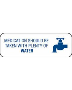 Communication Label (Paper, Permanent) Medication Should Be 1 1/2" x 1/2" White - 1000 per Roll