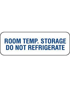 Communication Label (Paper, Permanent) Room Temp. Storage, 1 1/2" x 1/2" White - 1000 per Roll