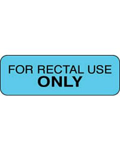 Communication Label (Paper, Permanent) For Rectal Use only 1 1/2" x 1/2" Blue - 1000 per Roll