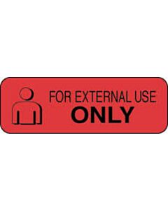 Communication Label (Paper, Permanent) For External Use only 1 1/2" x 1/2" Fluorescent Red - 1000 per Roll