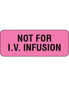 Label Paper Permanent Not For IV Infusion 2 1/4" x 7/8", Fl. Pink, 1000 per Roll