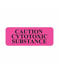 Communication Label (Paper, Permanent) Caution Cytotoxic 2-1/4" x 7/8" Fluorescent Pink - 1000 per Roll