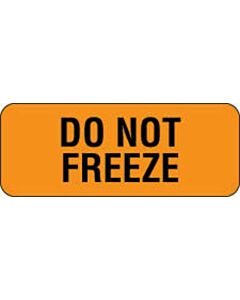 Communication Label (Paper, Permanent) Do Not Freeze 2 1/4" x 7/8" Fluorescent Orange - 1000 per Roll