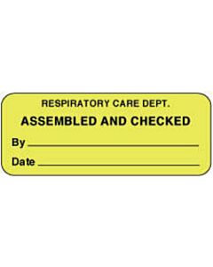 Label Paper Permanent Respiratory Care 2 1/4" x 7/8", Fl. Yellow, 1000 per Roll