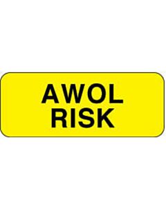 Label Paper Permanent AWOL Risk  2 1/4"x7/8" Yellow 1000 per Roll