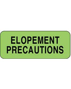 Label Paper Permanent Elopement Precaution  2 1/4"x7/8" Fl. Green 1000 per Roll