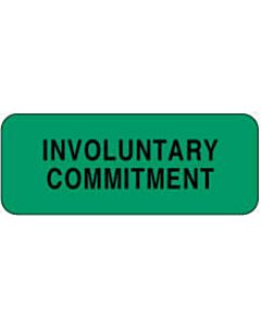 Label Paper Permanent Involuntary Commit, 2 1/4" x 7/8", Green, 1000 per Roll