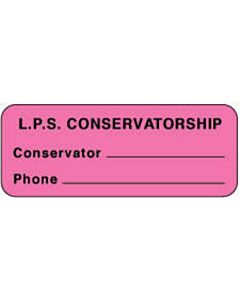 Label Paper Permanent L.P.S. Conservatorship, 2 1/4" x 7/8", Fl. Pink, 1000 per Roll