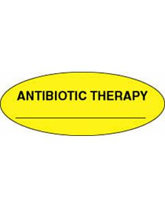 Label Paper Permanent Antibiotic therapy  2 1/4"x7/8" Yellow 1000 per Roll